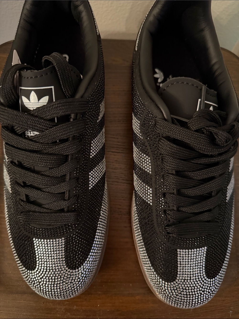 Adidas Samba Sneakers with Black & Silver Crystal Accents - Picture 6 of 10